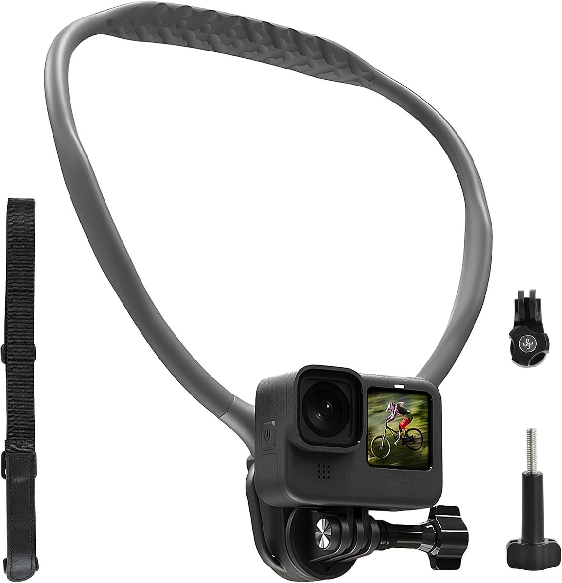 Actiecamera nekband - flexibele houder - comfortabele silicone - handsfree videoregistratie - ShopVlot