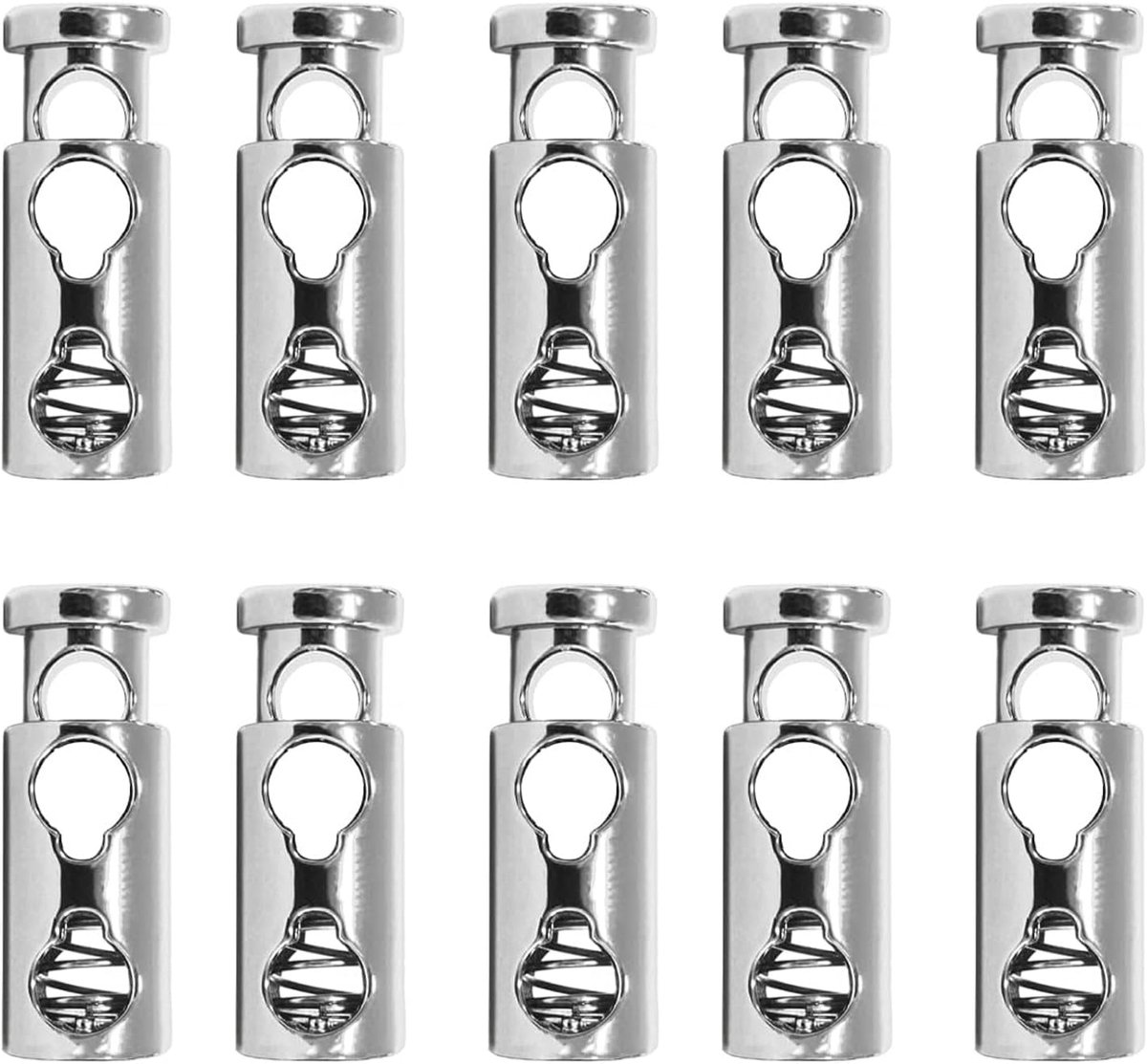 Pack of 10 cord stoppers, 1 hole metal feathers, cord stopper, metal cord stopper for clothes and drawstrings, etc. - ShopVlot