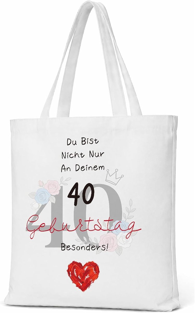 40e verjaardag vrouwen herbruikbare canvas tas met spreuk, cadeau-ideeën cadeau voor 40e verjaardag vrouw, shopper tas - ShopVlot