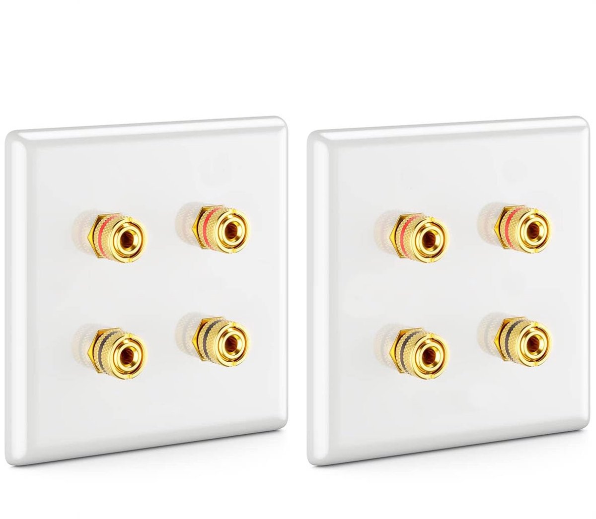 2 multimedia speaker boxes with wall socket and banana plugs - ShopVlot