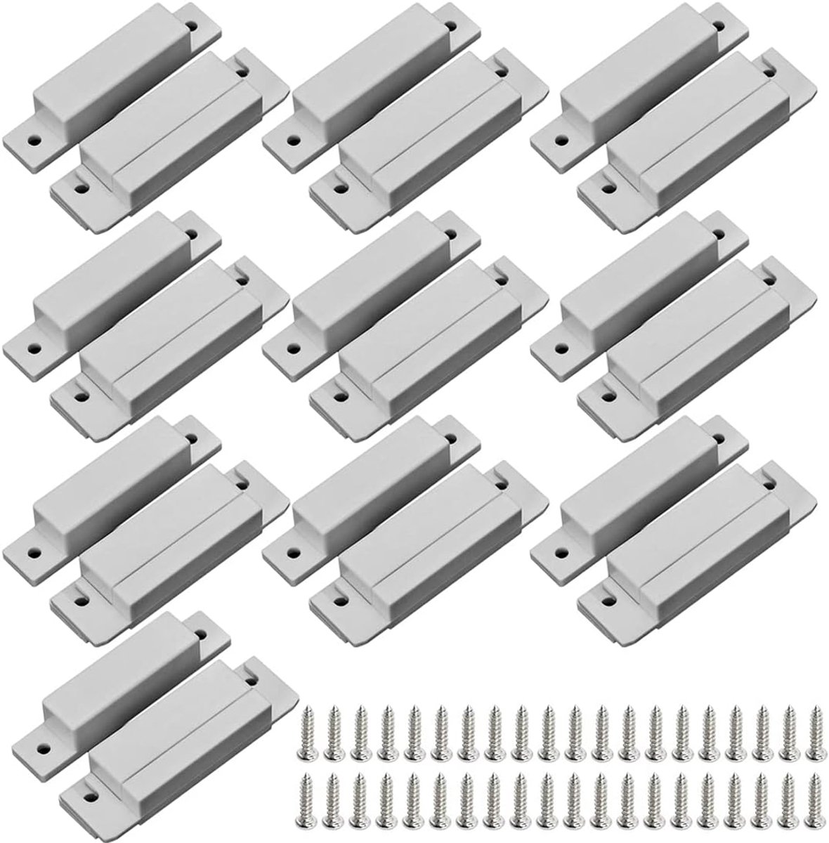 GUUZI 10 Sets NC Normally Closed Surface Mount Wired Door Contact Sensor Alarm Magnetic Reed Switch MC-31 (White) - ShopVlot