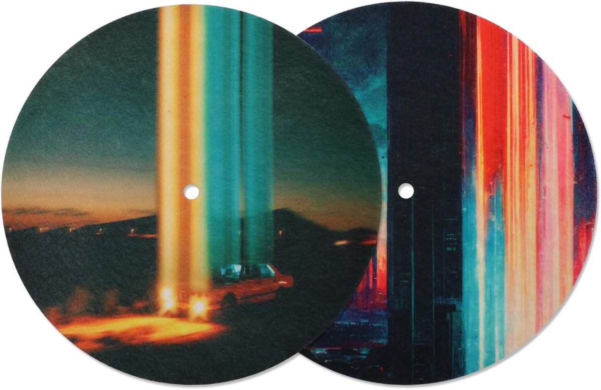 MayRecords Draaitafelmat, 7 inch, dubbelzijdige draaitafelmat, antistatische en trillingsdemping, universele pasvorm - ShopVlot