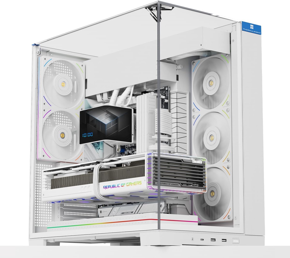 TR-Thermalright A70 White Panorama glazen behuizing, verborgen kabelmanagement + montage zonder gereedschap - ShopVlot