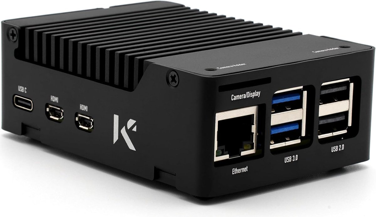 Aluminum housing from KKSB for Raspberry Pi 5 - Aluminum heatsink included for passive cooling - ShopVlot