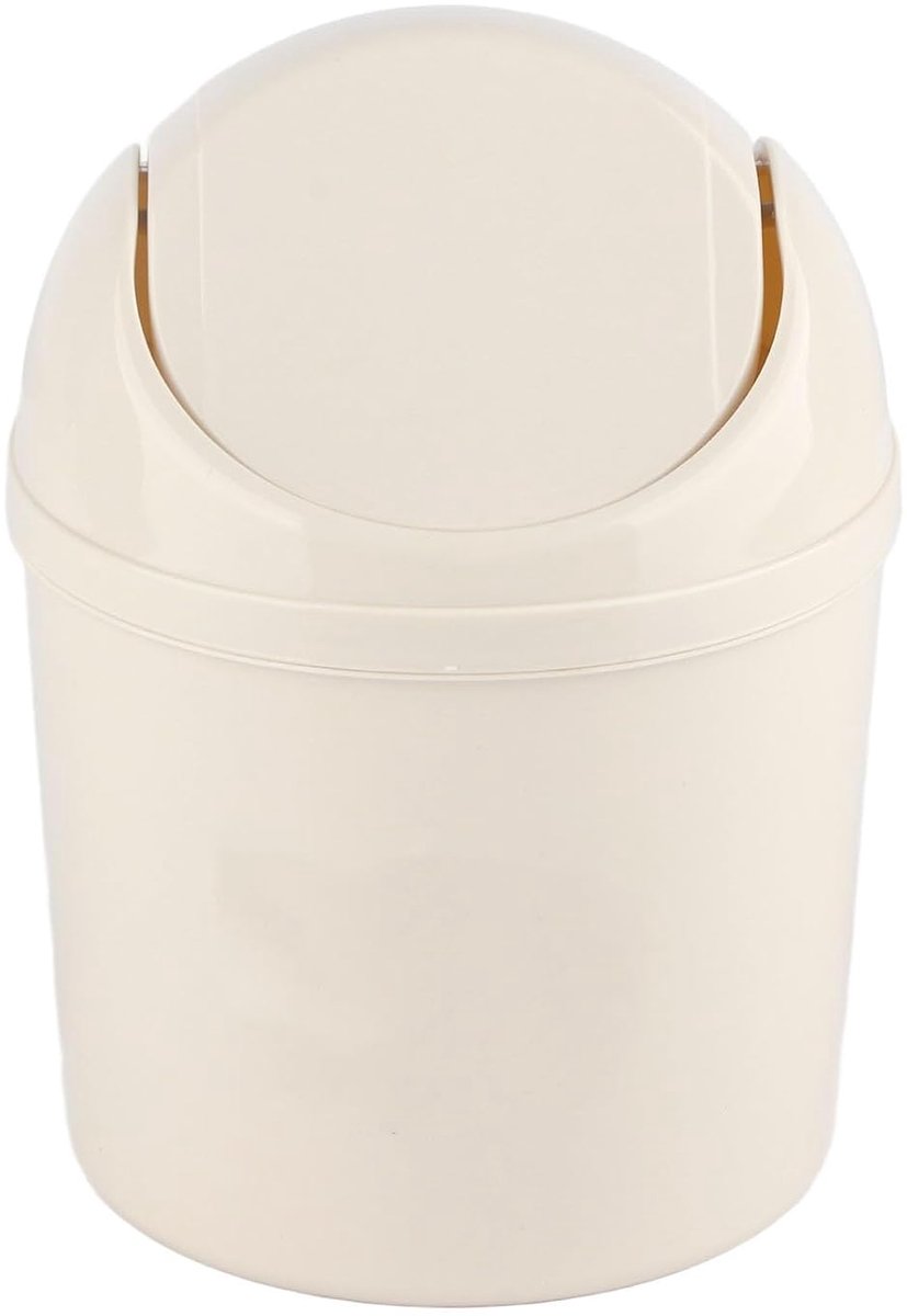 Mini Desktop Trash Can, PP Material Small Dustbin Portable Garbage Container Compact Waste Bin Intimate Lid Design - ShopVlot