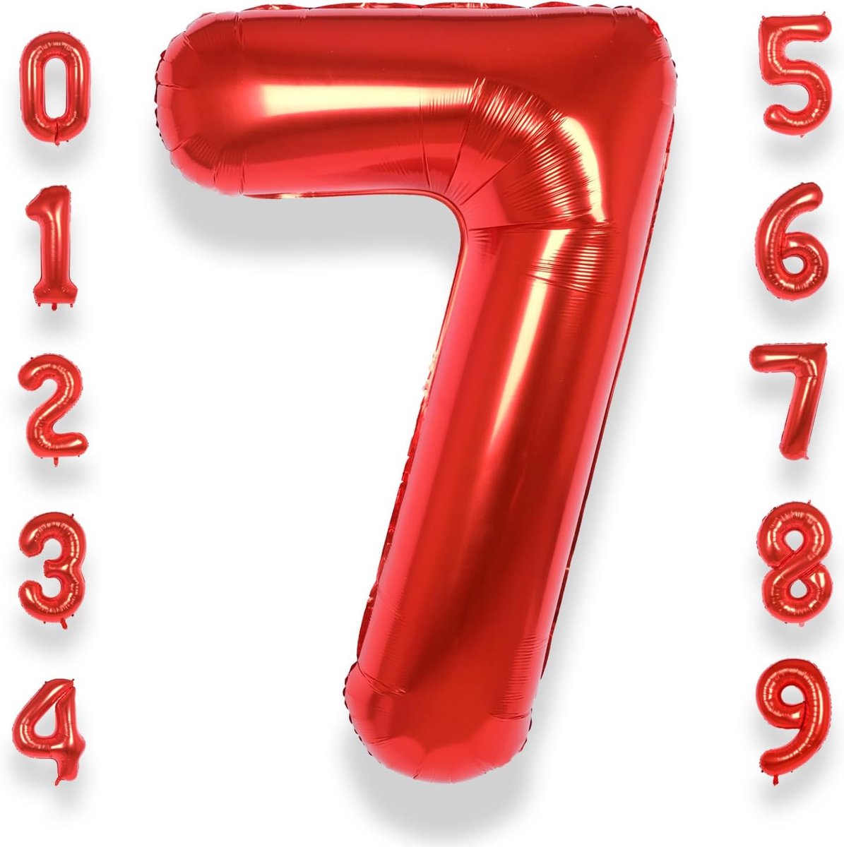 Giant Ballon Nummer 7 Rood - 101 cm Gemaakt van Mylar - Sterk en Duurzaam - Perfect voor Verjaardagsfeest - ShopVlot