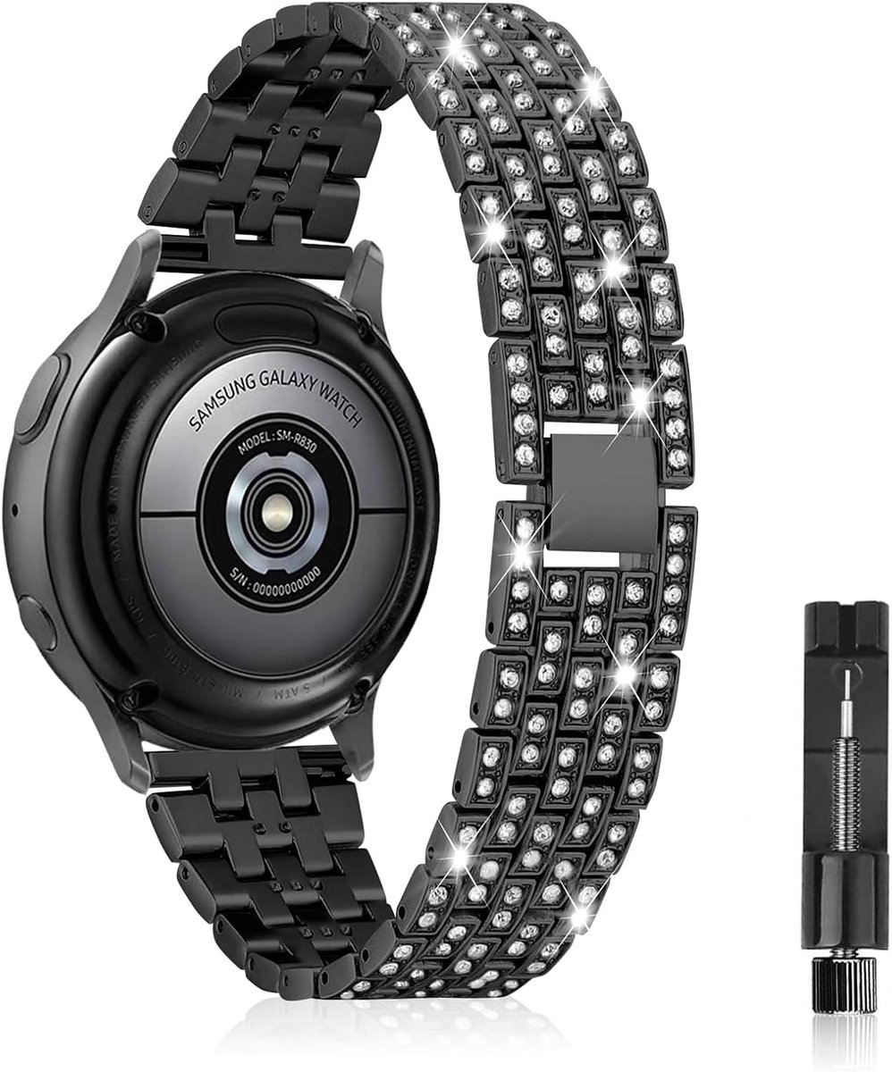 Horlogeband 20 mm - Bling metaal - Diamanten - Stijlvolle vervangband voor dames - ShopVlot