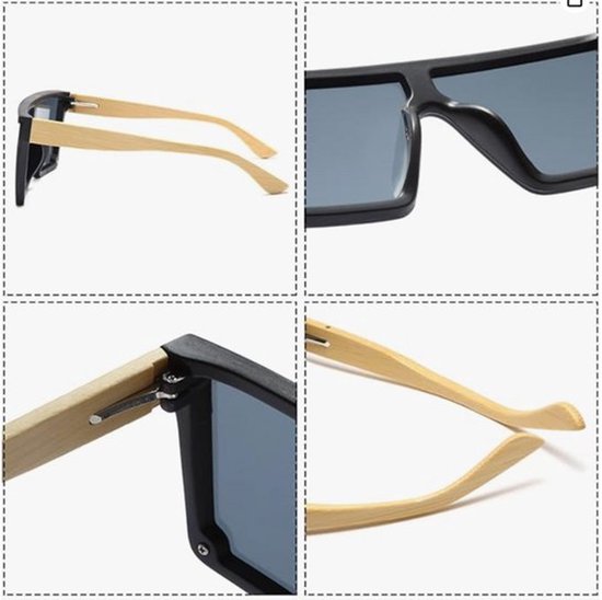 Flat Top Oversized Zonnebril - Vierkante Zonnebril voor Vrouwen en Mannen, Gespiegelde Randloze Zonnebril met Groot Montuur, Modieuze Zonnebrillen UV400 Bescherming — afbeelding 5