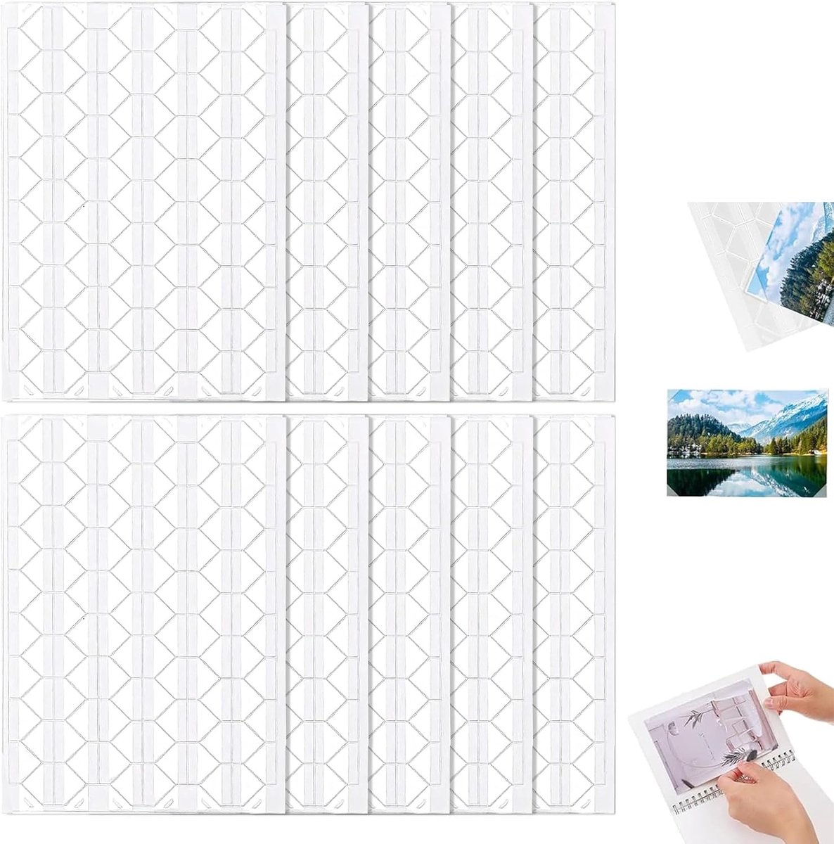 Zelfklevende fotohoeken 10-pack - transparant en discreet - voor foto's en plakboeken - herbruikbare stickers - ShopVlot