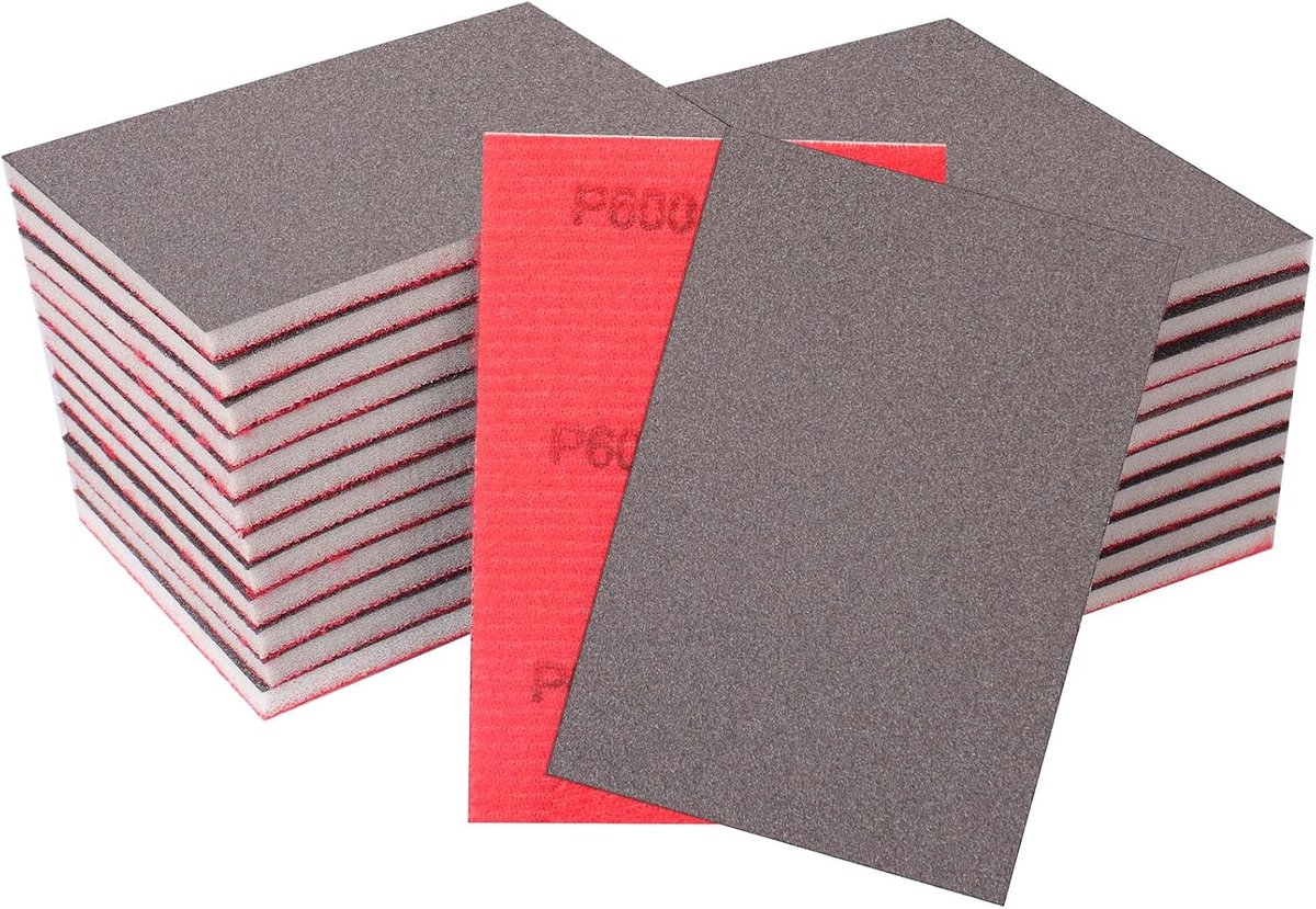 STEBRUAM 24 Pcs Sanding Sponges, 600 Granules, Wet and Dry Sand Sponge Washable and Reusable, Sandpaper Pack for Metal - ShopVlot