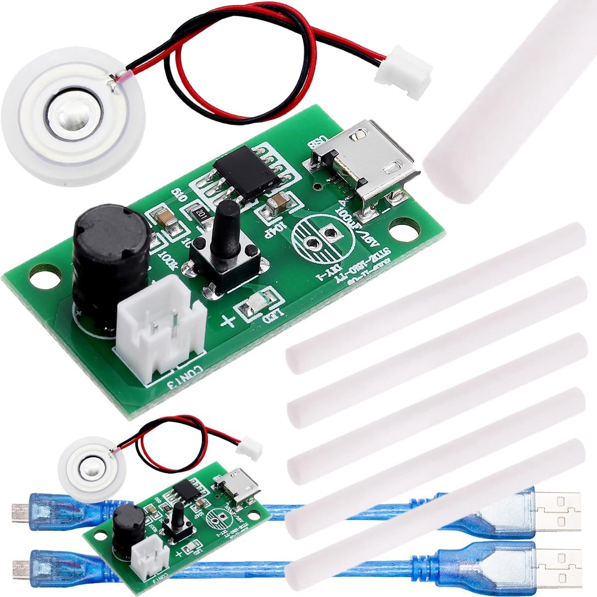 2pcs 5V Atomizer Plate Module Micro USB Humidifier Module 108 kHz 2 W 20 mm Ultrasonic Atomizer DIY Humidifier with - ShopVlot