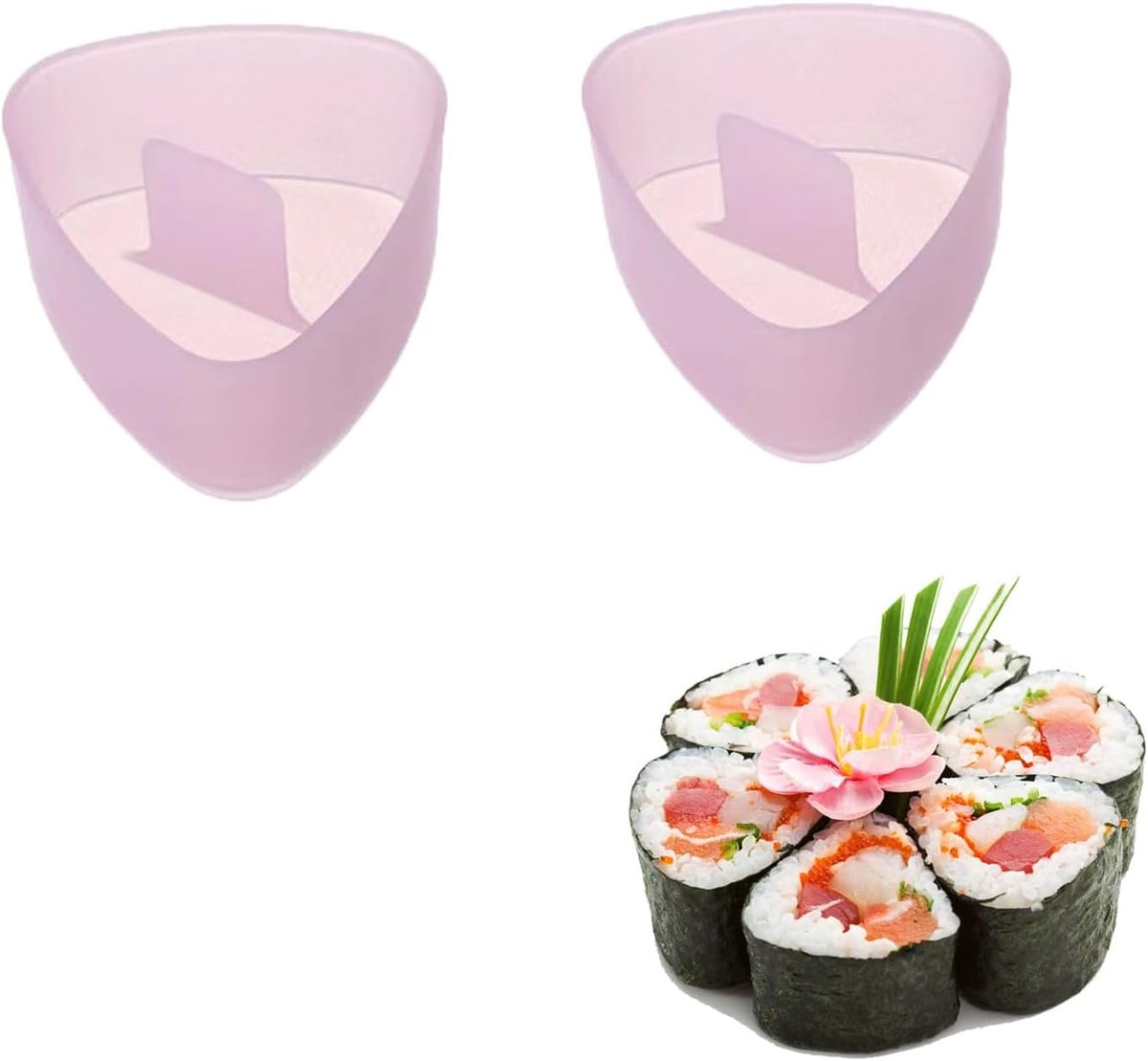 Onigiri Mould, 2 Pcs Non-Stick Triangular Sushi Kit Case Sushi Press Mold Rice Ball Mold Maker for Kids Picnic Sushi - ShopVlot