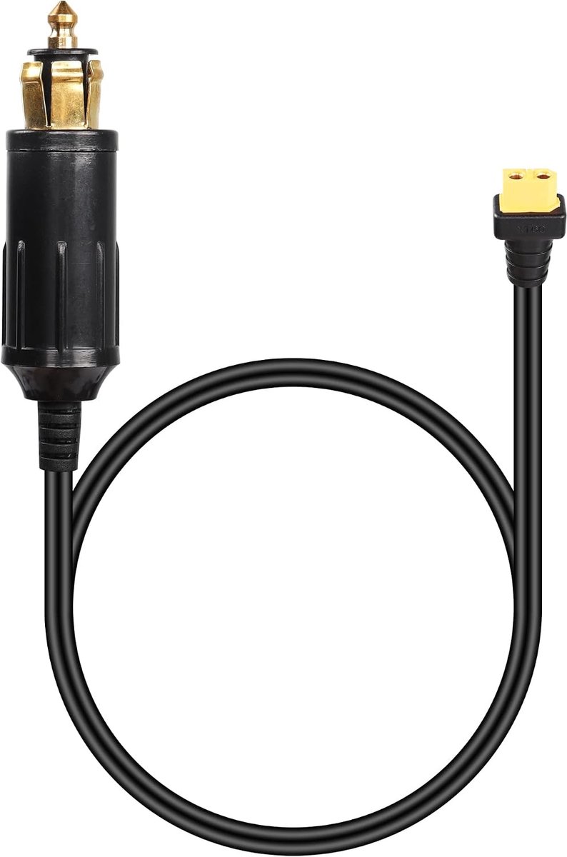 CERRXIAN DIN to XT60 Cable, 18 Awg 12V/24V DIN European Socket Cigarette Lighter to XT60 Bus Conversion Cable - ShopVlot