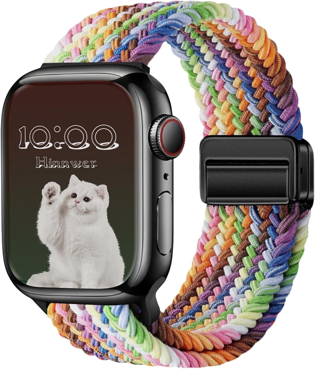 Gevlochten armband voor Apple Watch, 45 mm, 46 mm, 44 mm, 42 mm, 49 mm, nylon armband met magneetsluiting, ontworpen - ShopVlot