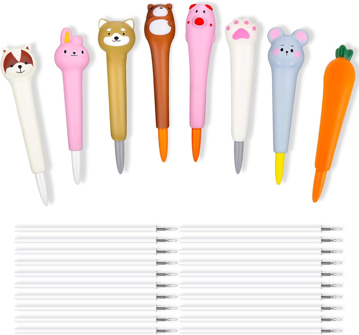26 Pcs Squishy Cute Cartoon Gel Ink Pens, Black Ink Roller Pen, Sponge, Anxiety Reducing Ballpoint Pen, 6 Pcs Cartoon - ShopVlot