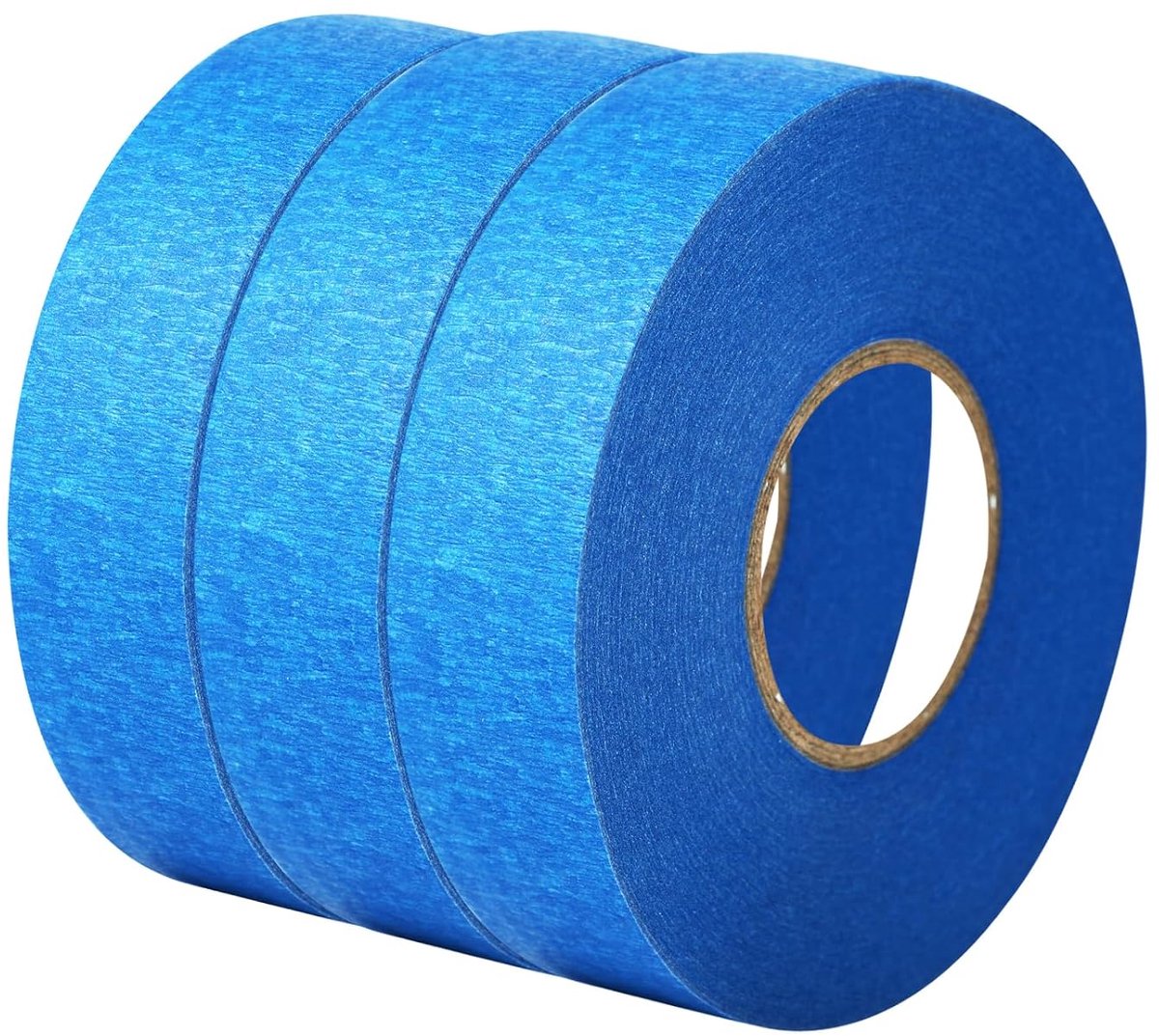 Bafumiu 3 Rolls Painting Tape, 50m x 24mm, Heat Resistant, UV-Resistant, Blue, For Painting - ShopVlot