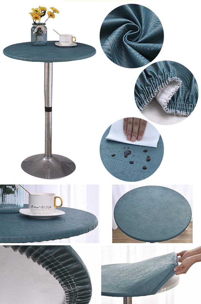 Round tablecloth with elastic edges Round tablecloth with non-slip function For indoor and outdoor use Dark green - ShopVlot