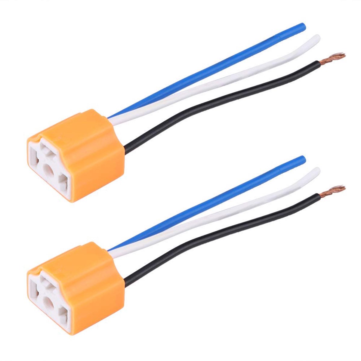 Headlight Connector, 2 Pieces Female Ceramic Headlight Connector Plug Adapter Socket Fit For H4/9003/HB2 - ShopVlot