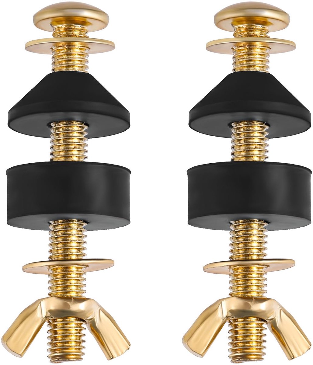 Toiletbril Schroevenset RVS - Met Ringen, Bouten & Vleugelmoeren - Voor Bovenmontage