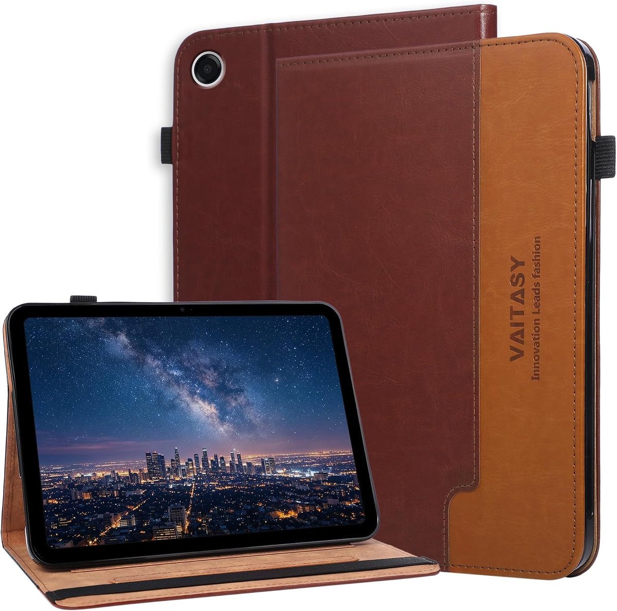 Hoes voor Samsung Galaxy Tab A11 Plus/A9 Plus - hoogwaardig PU-leer - met kaartsleuf - optimale bescherming - ShopVlot