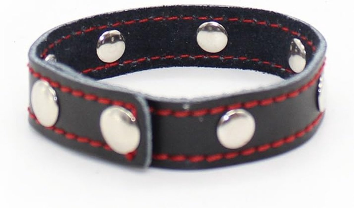 Mens Cock Rings Cock Cage Leather With Rivets For Men Bondage SM Adjustable Delay Cuffs Cock Ring - ShopVlot