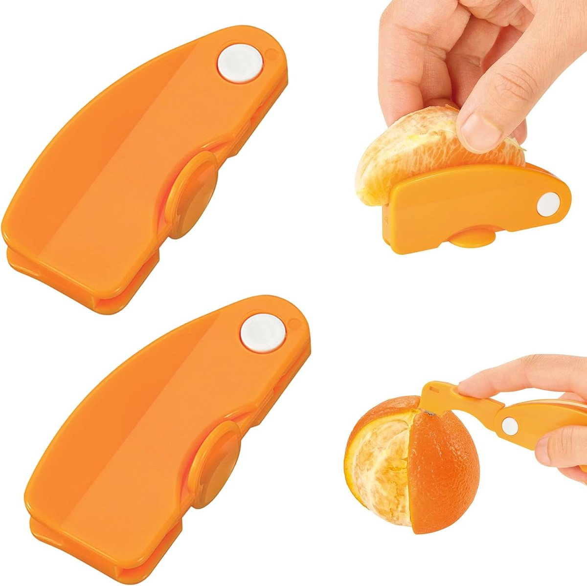 2 stuks sinaasappelschiller, citrusschiller van kunststof, draagbare appelsinenschiller, korte handgreep voor - ShopVlot