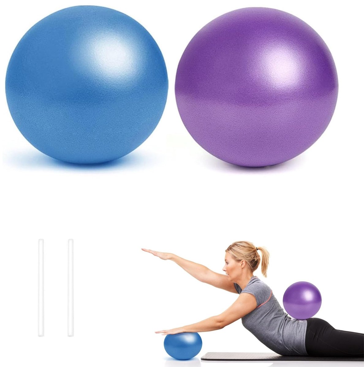 Solidchoice - Set van 2 Mini Fitnessballen voor Pilates en Yoga