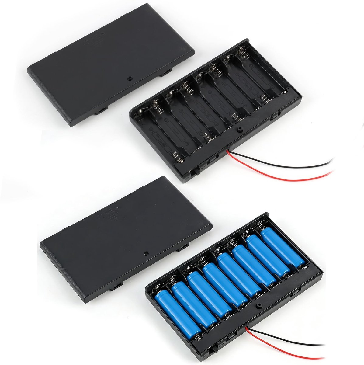 Solidchoice - 12V Batterijhouder voor 8 AA Batterijen met Schakelaar