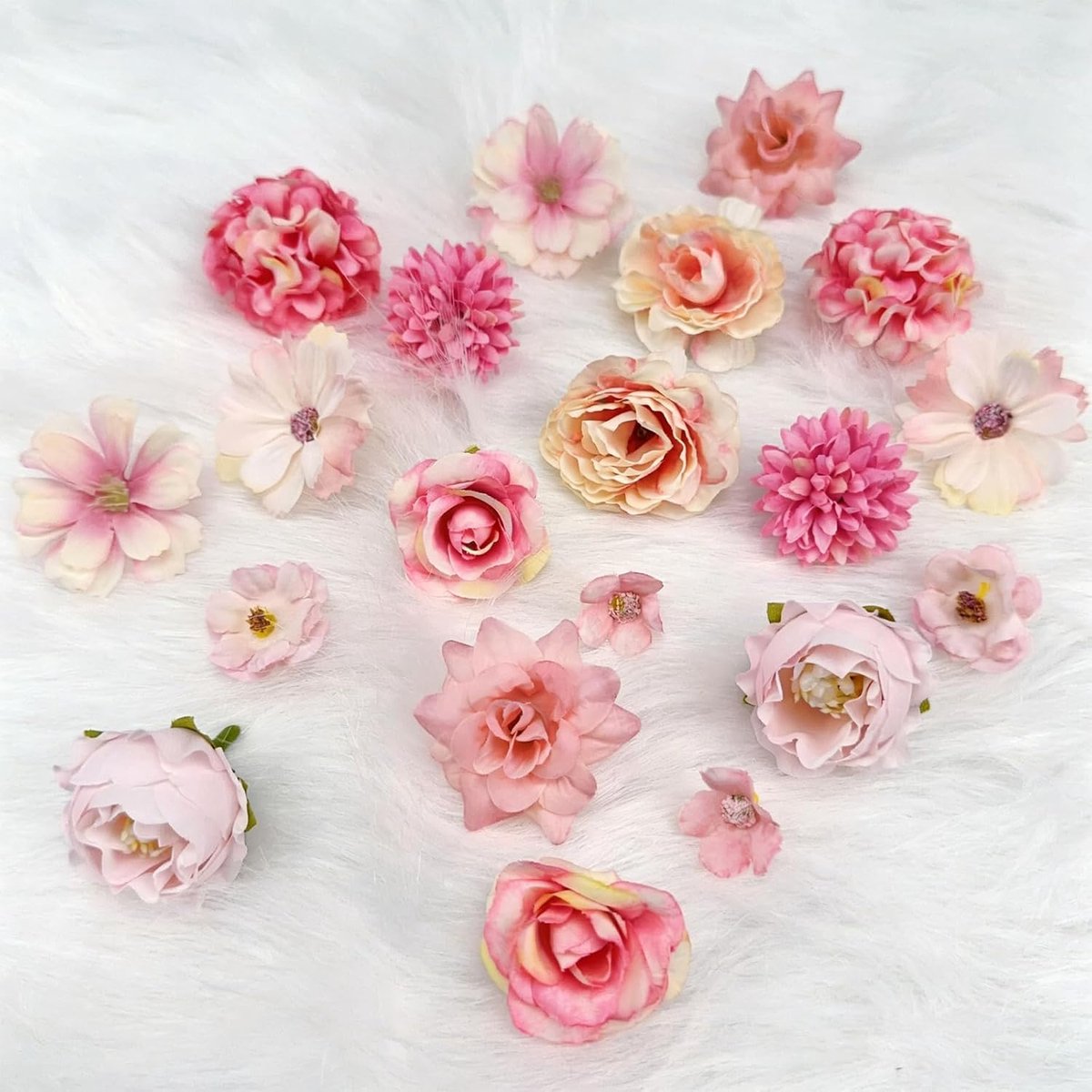 Kunstbloemen 3-5 cm - Mini kunstbloemen - 20 stuks - Perfect voor DIY bruiloft decoratie - ShopVlot