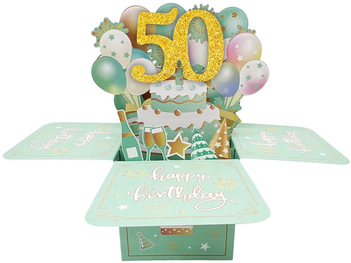 Solidchoice - 3D Pop Up Kaart voor 50e Verjaardag, Grappig en Uniek