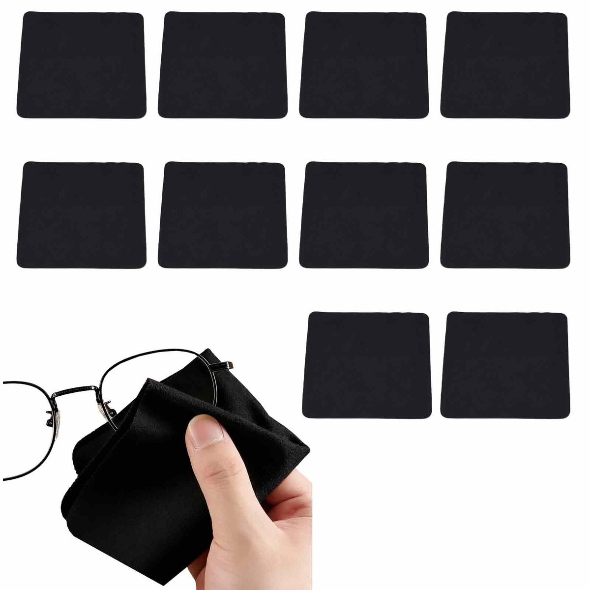Solidchoice - Set van 10 Microvezel Brillenpoetsdoeken 20 x 20 cm