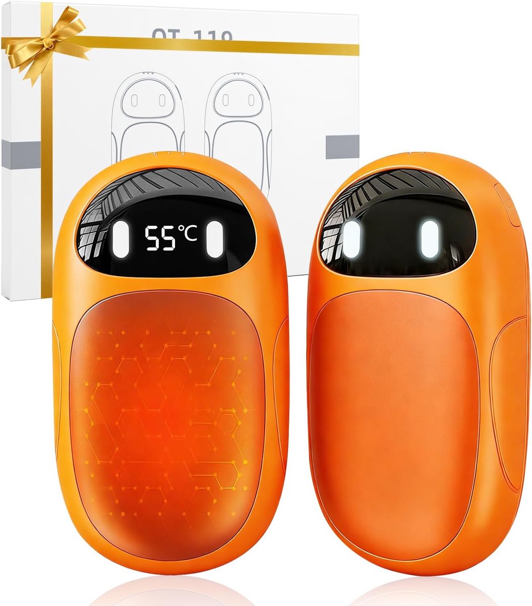 Handwarmers set van 2 4000 mAh - oplaadbaar - LED-display - ideaal voor buitenactiviteiten - ShopVlot