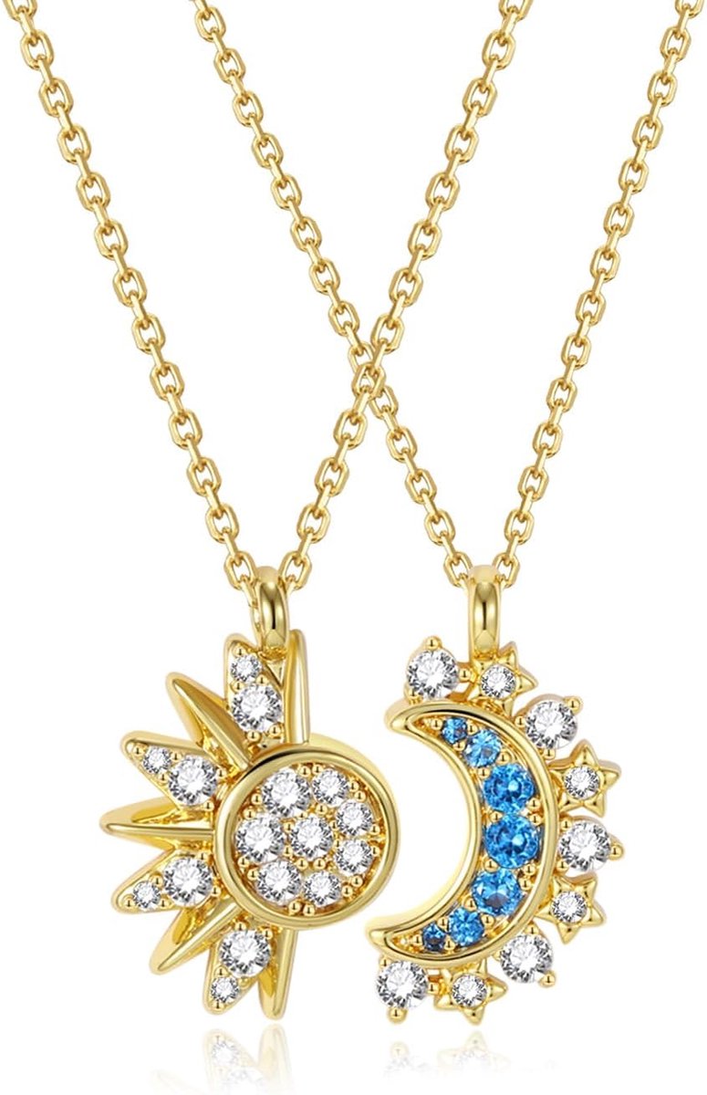 Vriendschapssieraad voor 2 - Zilver - Zon en Maan - Een uniek cadeau voor vrienden - ShopVlot