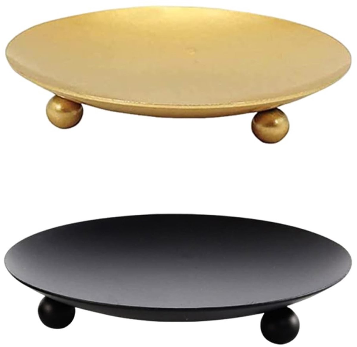 Solidchoice - Set van 2 Ronde IJzeren Kandelaars voor Tafeldecoratie