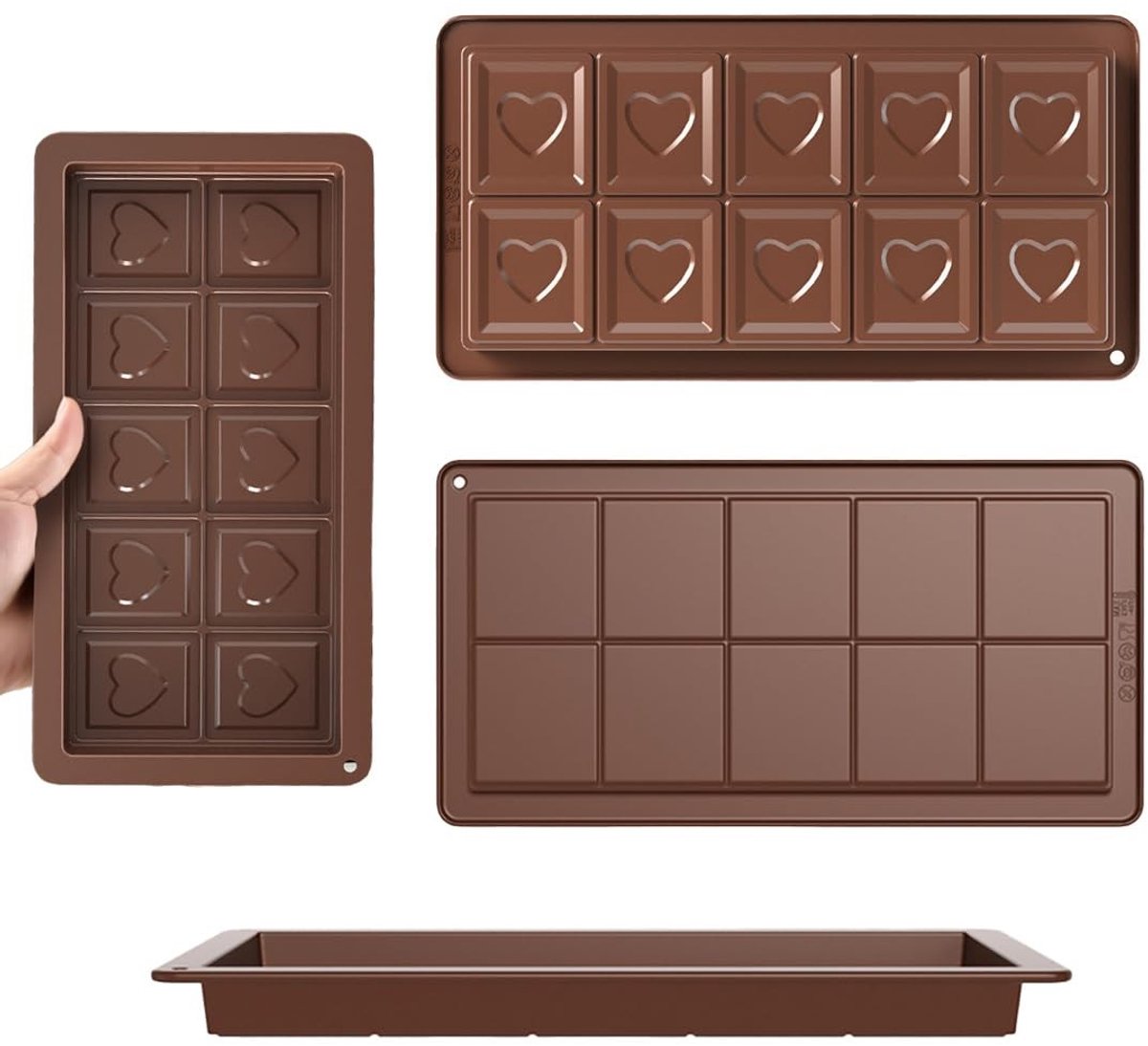 Solidchoice - Siliconen Chocoladevormen Set van 2