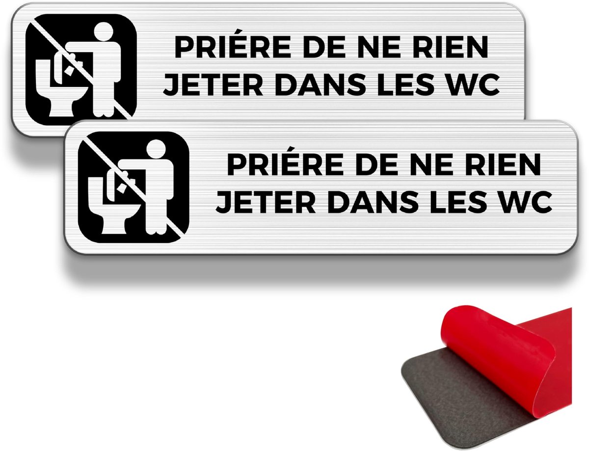 Solidchoice - Waarschuwingsbord voor Toiletgebruik met 2 Labels