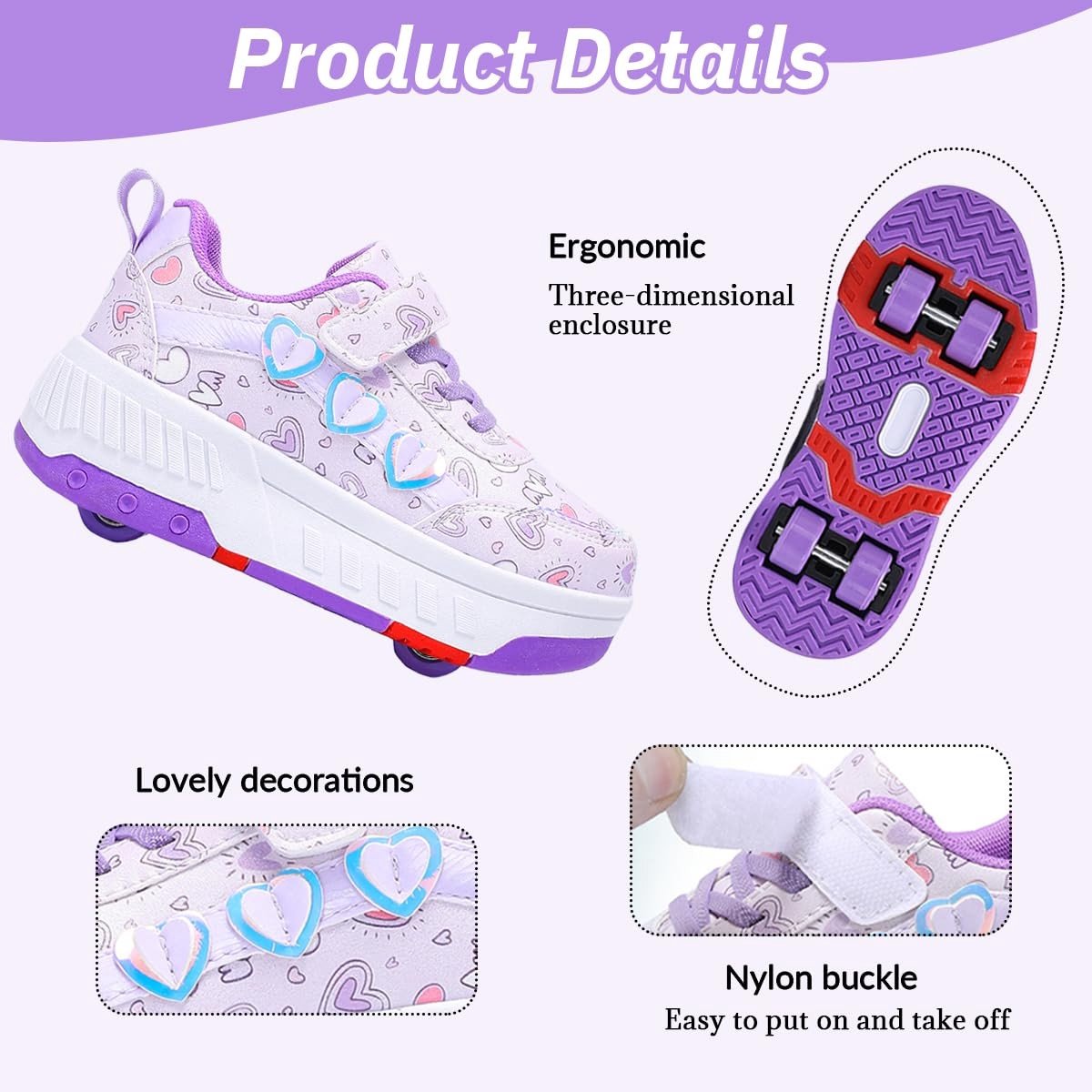 Solidchoice - Kinder Rollen Skates met 4 Wielen voor Buiten
