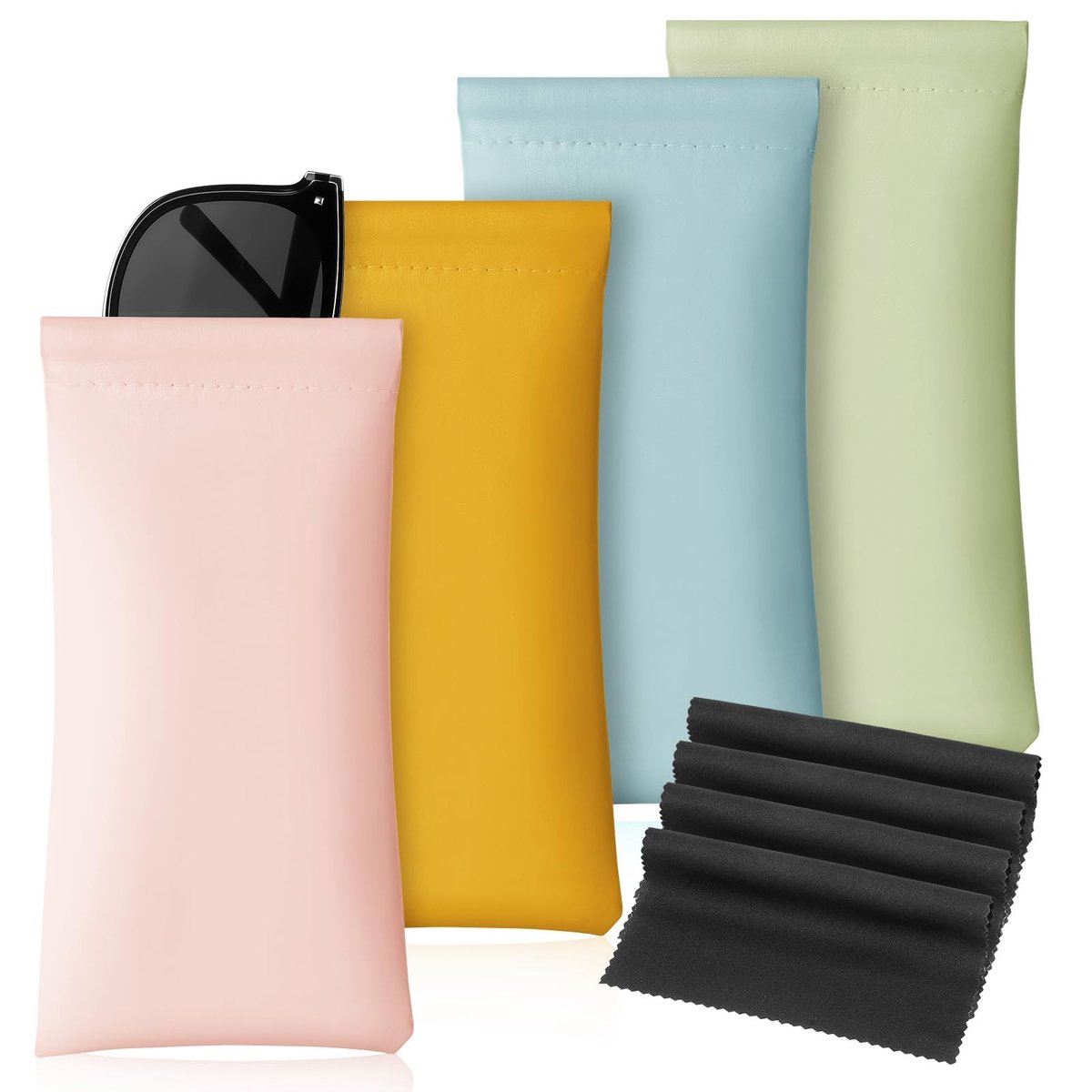 Solidchoice - Harde Bril Case, PU Leren Etui met Schoonmaakdoekje