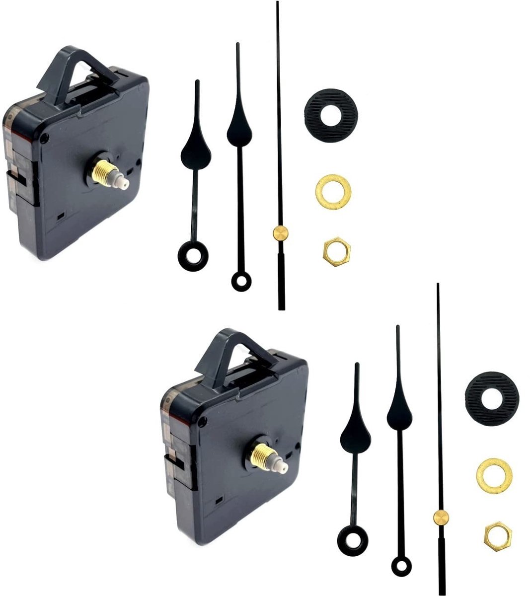Solidchoice - 2x Stille Batterij Aangedreven Klokmechanisme voor Wandklokken