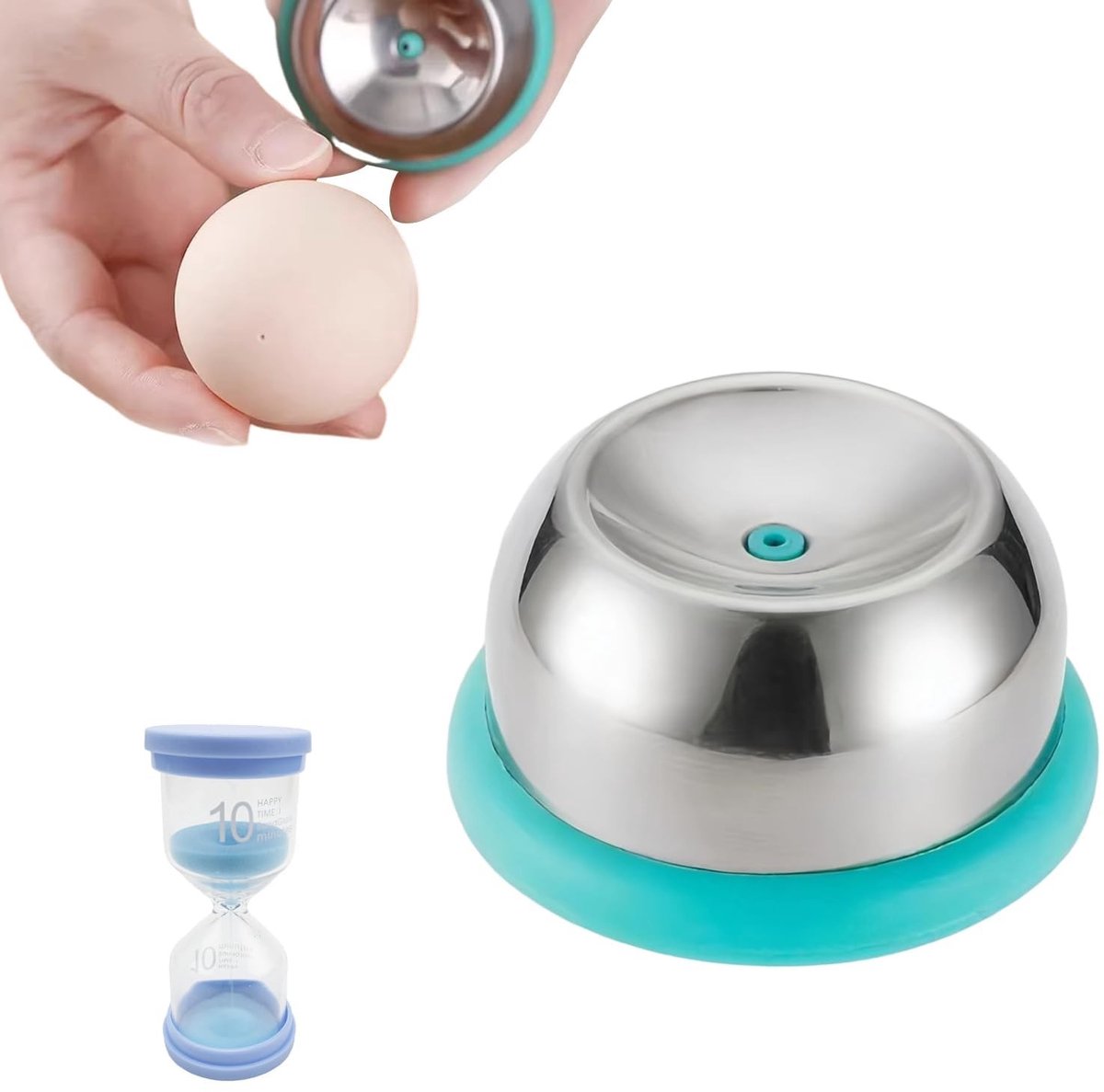 Solidchoice - RVS Eierei Picker met 10 Minuten Zandloper voor Keuken