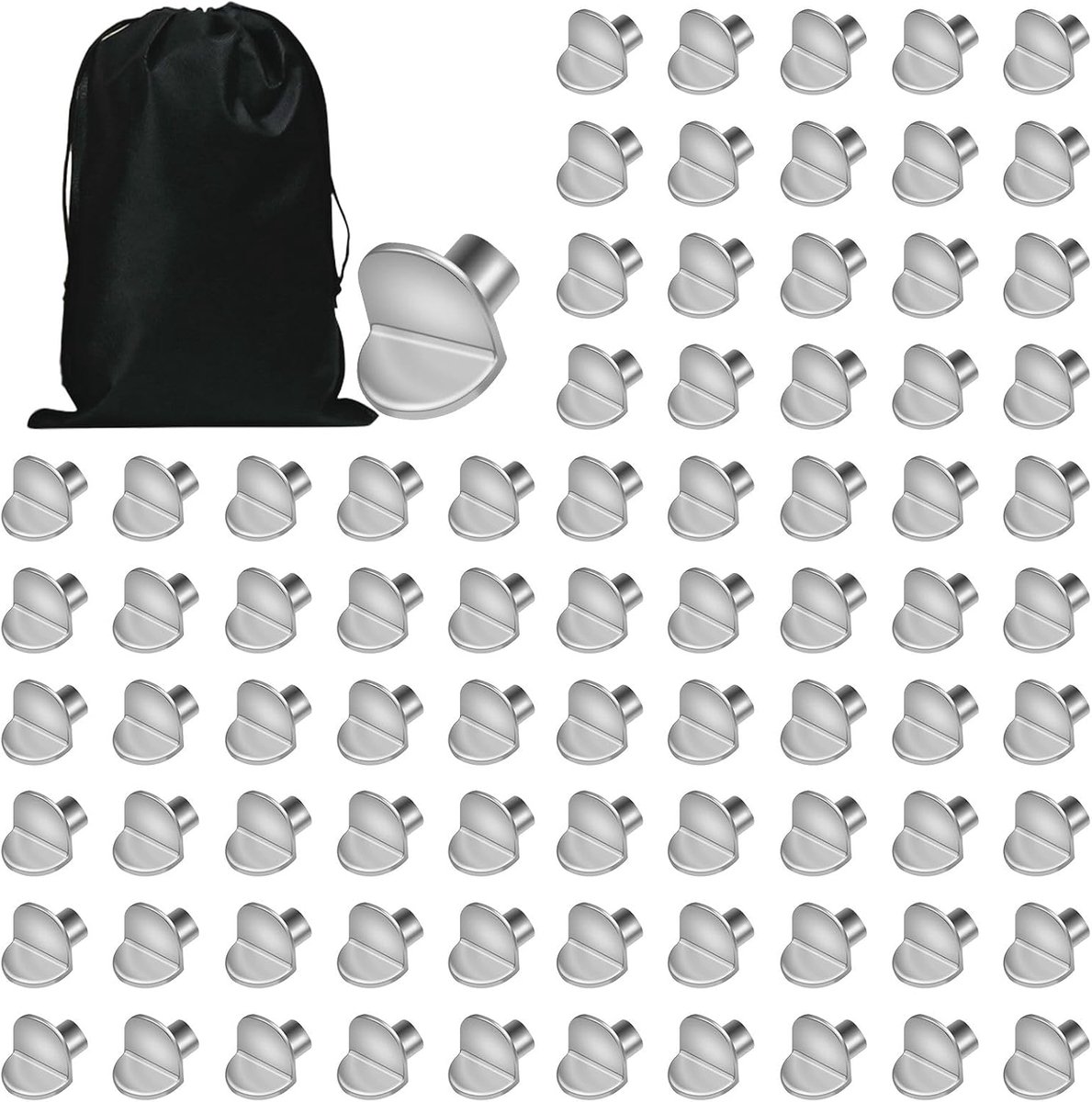Plankdragers 5mm - verchroomd - set van 80 - inclusief opbergtas - ShopVlot