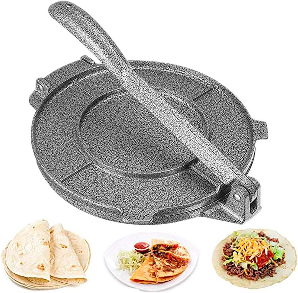 Aluminum Tortilla Press, Tortilla Maker Flour Press with Folding Handle Thickness Adjustable to Make Indian Style - ShopVlot