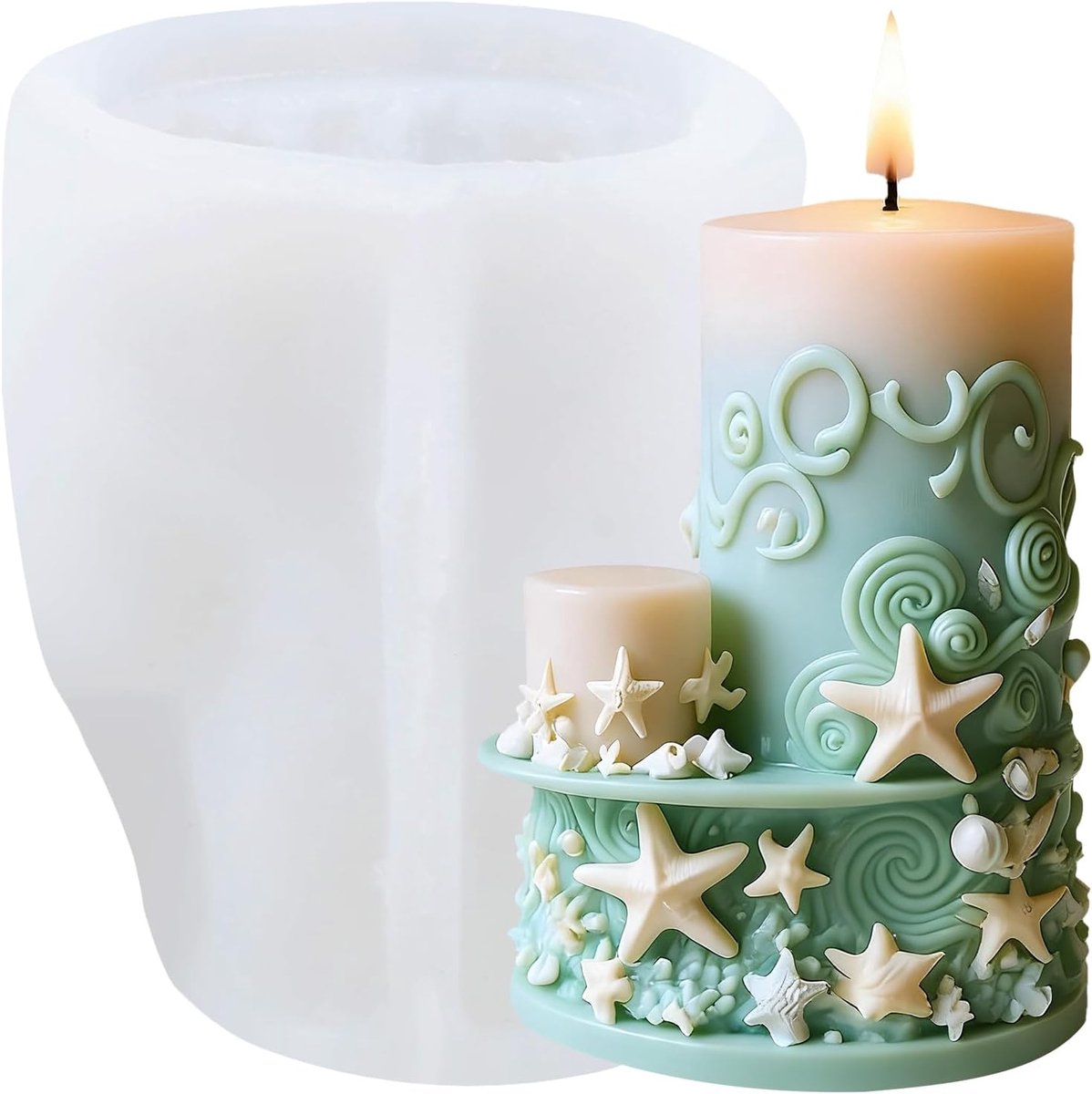XIAOSHUI Starfish Pillar Candle Mould, Highly Resin Casting Mould Silicone Mould for Aromatherapy Making Candles - ShopVlot