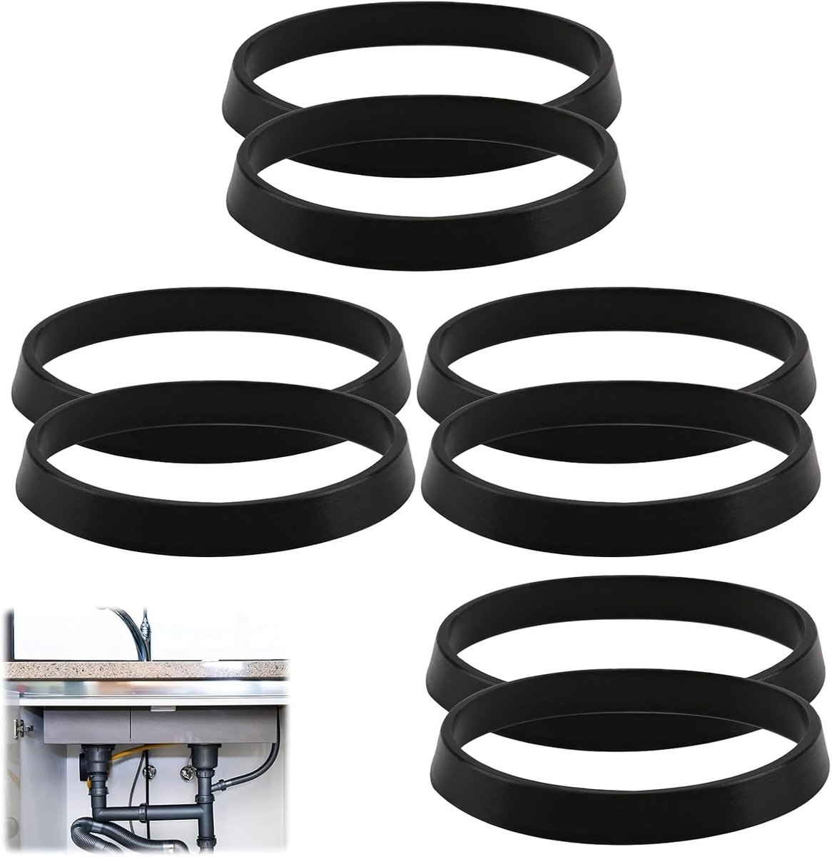 Seal for Kitchen Sink, Kitchen Sink, Drain Pipe, Sealing Stop, Seal 40 mm, Drain Seal, Drainer, Sealing Ring, Rubber - ShopVlot
