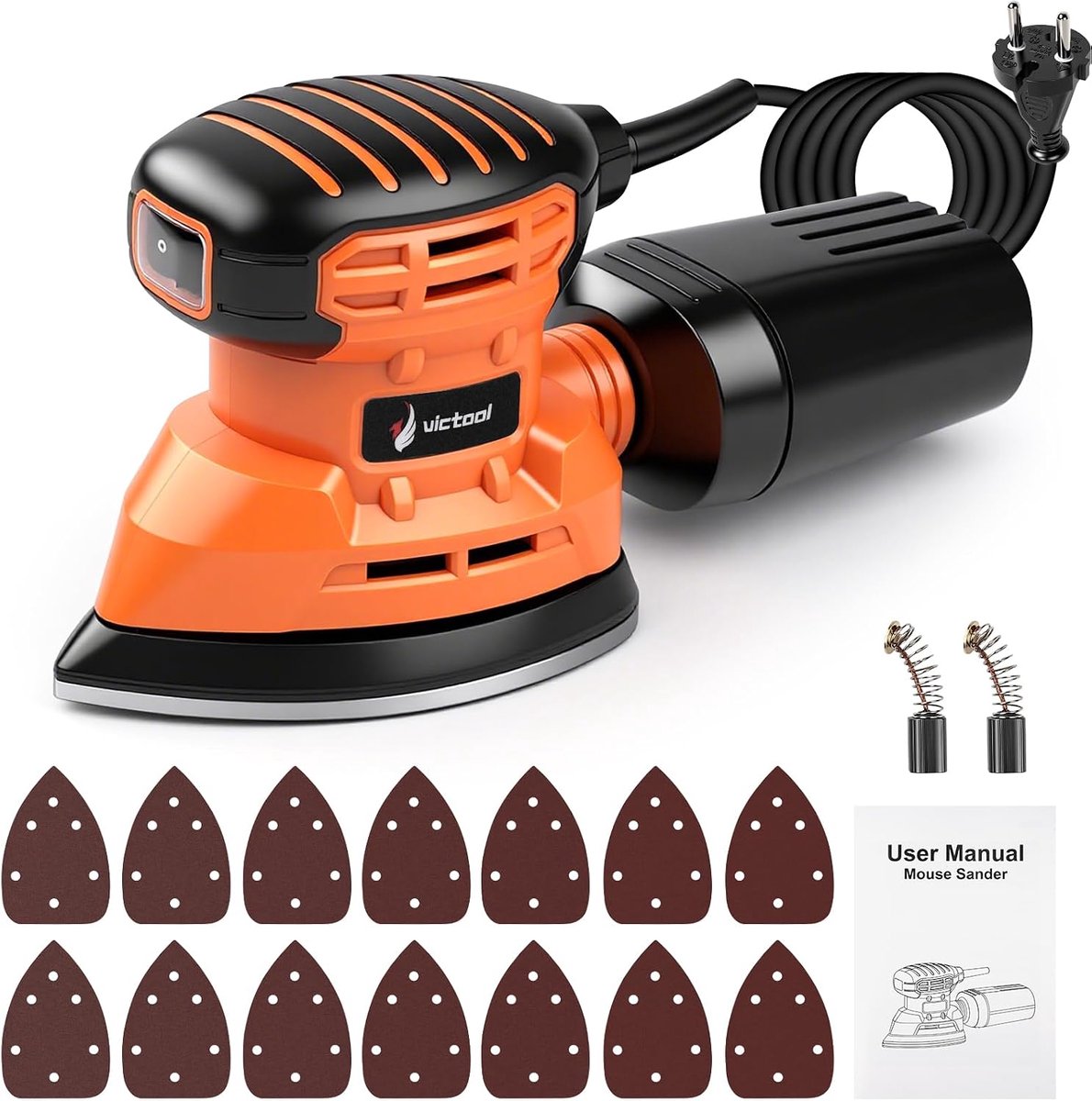 Delta Sander 13000 RPM Electric Wood Sander with 14 Sandpaper and Dust Collector Sander Ideal for Grinding, Polishing - ShopVlot