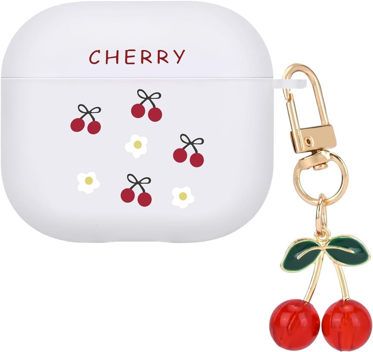 Cute Protective Case Compatible with Airpods 3rd Generation 2021 with Keychain, Cherry Protective Case for Women and - ShopVlot