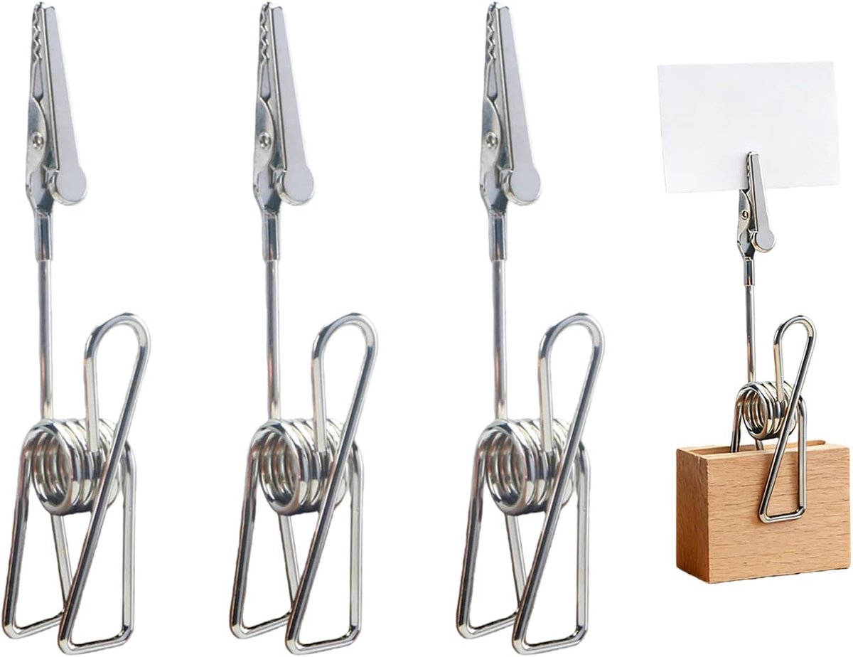 3 stuks fotostandaards metaal (zilver, 12 cm) - ShopVlot