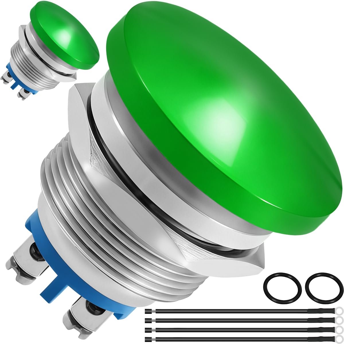 Momentaner 22 mm drukknopschakelaar met paddenstoelkop, DC 12 V, 3 A, AC 110 V, 5 A, SPST IP65, waterdichte metalen - ShopVlot