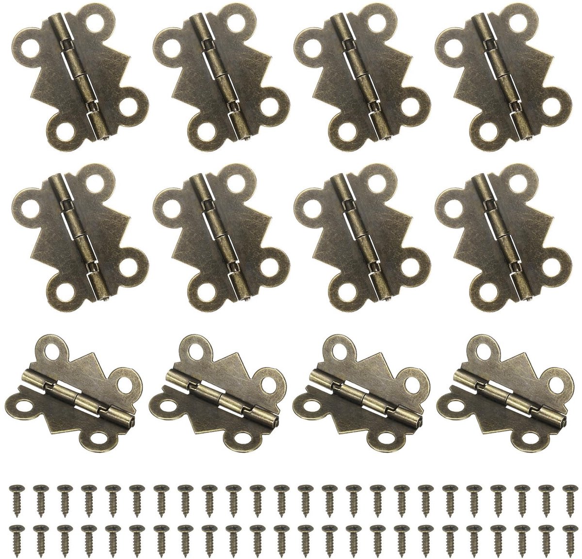 Solidchoice - Set van 12 Miniatuur Houtscharnieren voor Dozen en Meubels