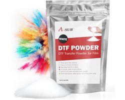 A-SUB DTF powder, 1kg white transfer powder, hot melt glue for sublimation, works with DTF film and printer for - ShopVlot